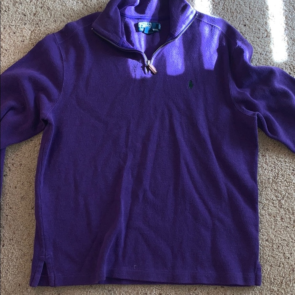 purple pullover polo